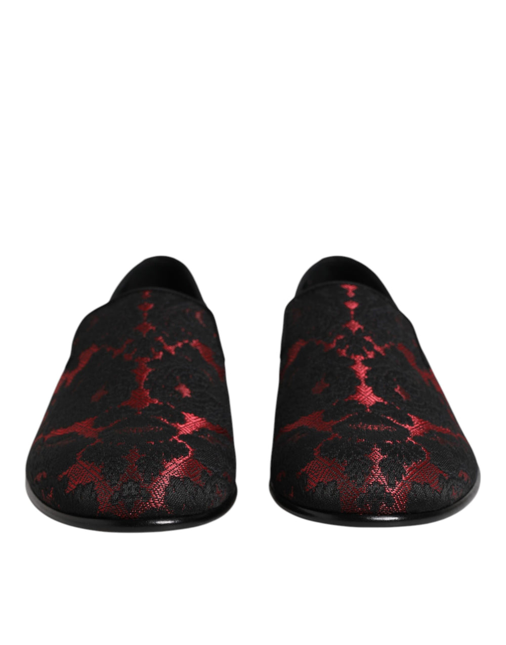 Dolce & Gabbana Red Black Jacquard Slip On Men Loafers Shoes by Dolce & Gabbana outlet now on sale