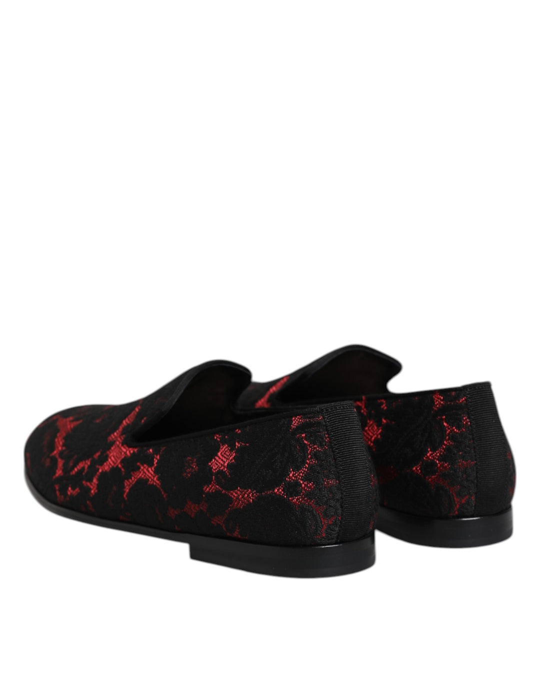 Dolce & Gabbana Red Black Jacquard Slip On Men Loafers Shoes by Dolce & Gabbana outlet now on sale