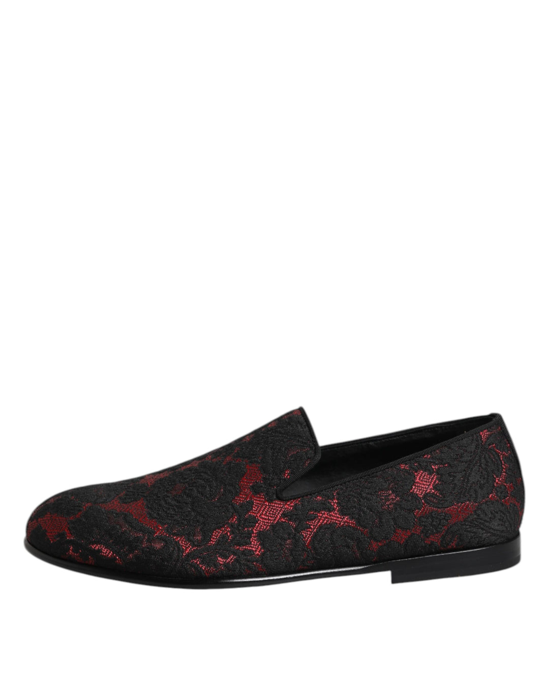 Dolce & Gabbana Red Black Jacquard Slip On Men Loafers Shoes by Dolce & Gabbana outlet now on sale