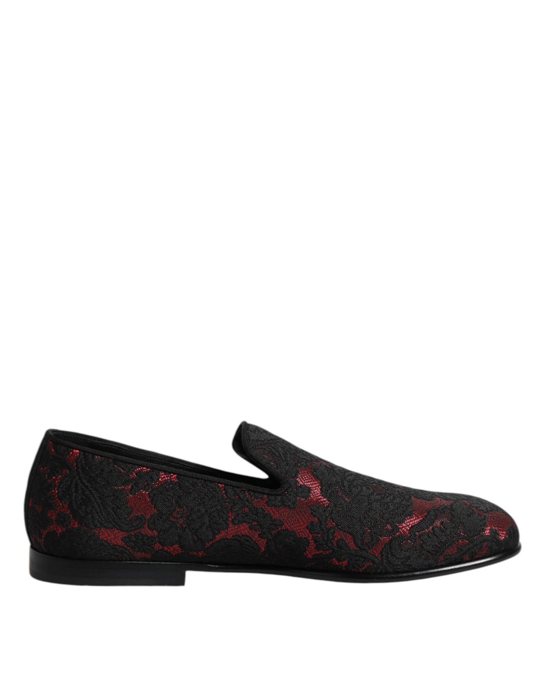 Dolce & Gabbana Red Black Jacquard Slip On Men Loafers Shoes by Dolce & Gabbana outlet now on sale