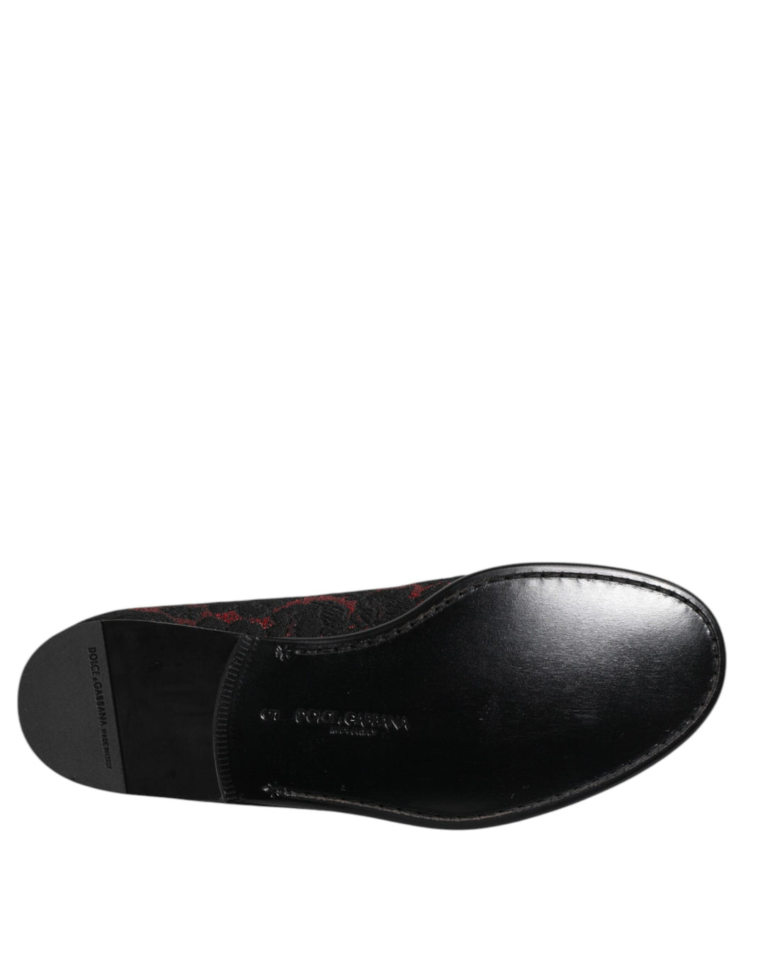 Dolce & Gabbana Red Black Jacquard Slip On Men Loafers Shoes by Dolce & Gabbana outlet now on sale