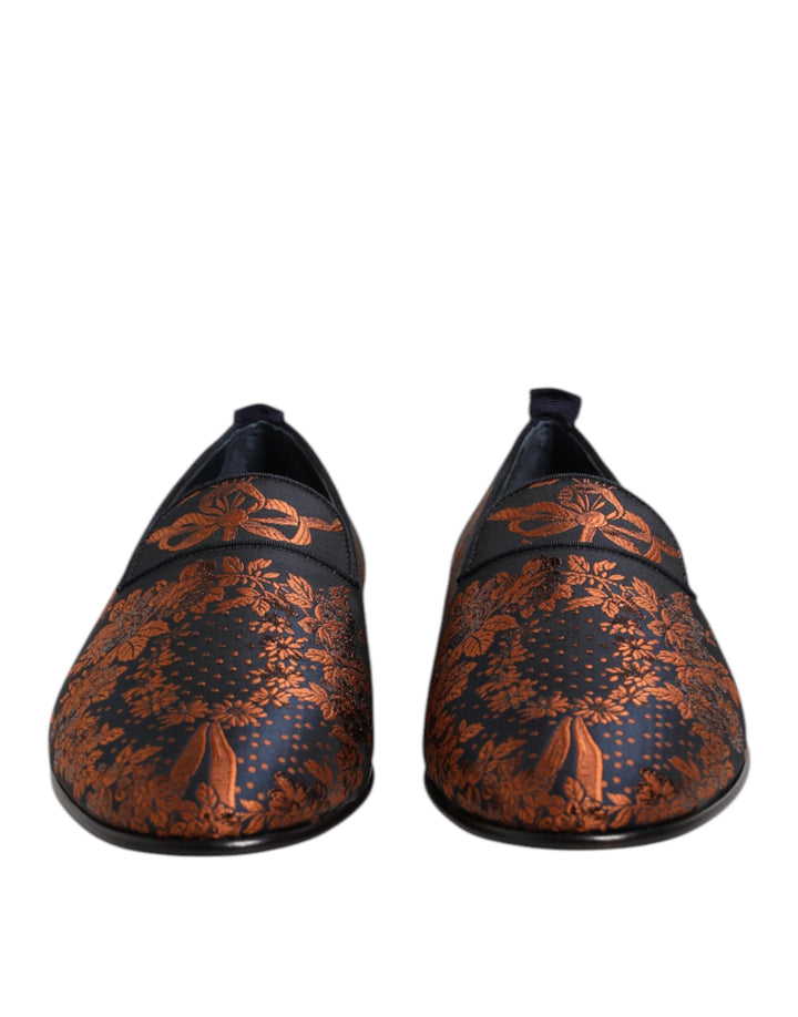 Dolce & Gabbana Black Jacquard Polyester Slip On Loafers Shoes by Dolce & Gabbana outlet now on sale