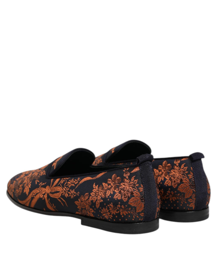 Dolce & Gabbana Black Jacquard Polyester Slip On Loafers Shoes by Dolce & Gabbana outlet now on sale