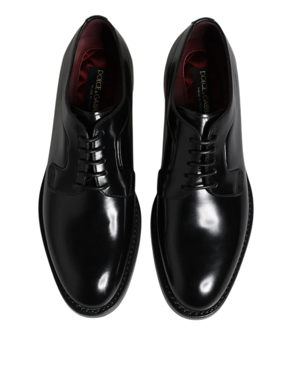 Dolce & Gabbana Sample Sale | Dolce & Gabbana Black Calf Leather Lace Up Dress Derby Shoes - | Designer outlet
