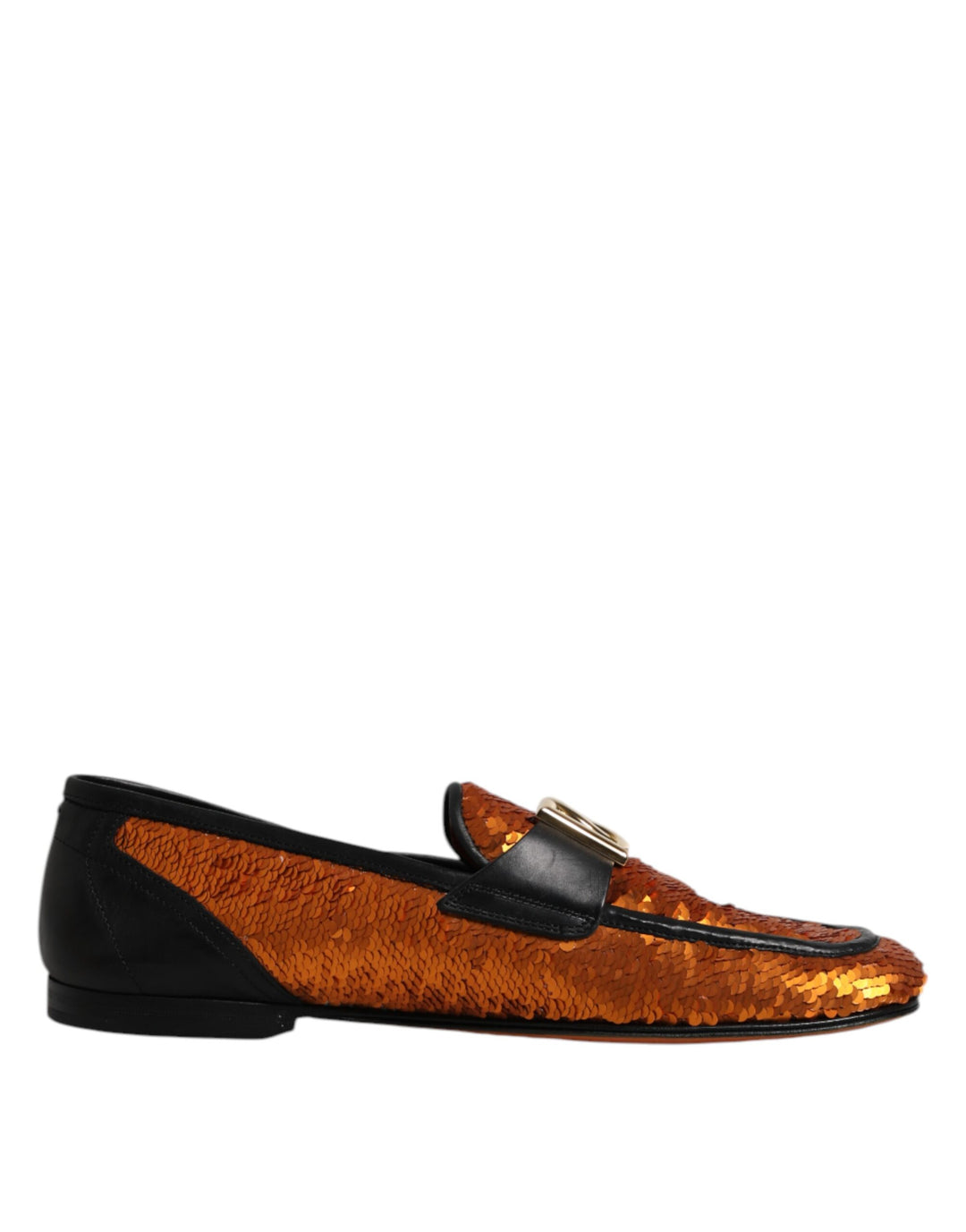 Dolce & Gabbana Orange Sequin Embellished Men Loafers Shoes by Dolce & Gabbana outlet now on sale