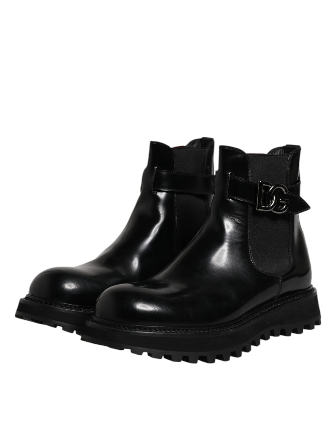 Dolce &amp; Gabbana Sample Sale Dolce &amp; Gabbana Black Belted DG Logo Men Chelsea Boots Shoes - | Designer outlet