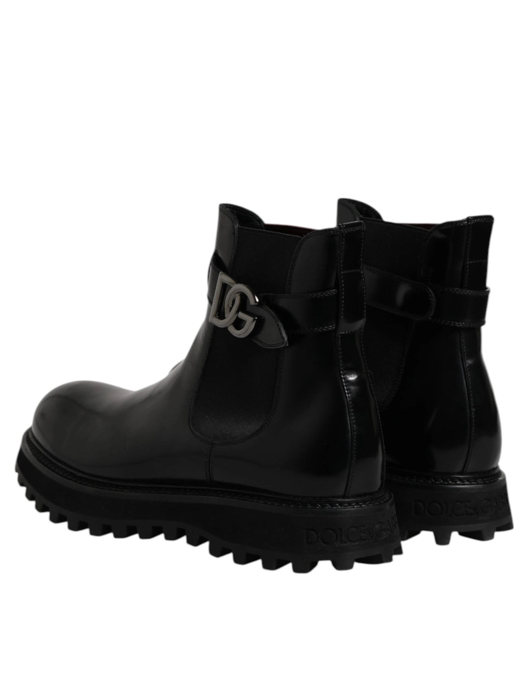 Dolce &amp; Gabbana Sample Sale Dolce &amp; Gabbana Black Belted DG Logo Men Chelsea Boots Shoes - | Designer outlet