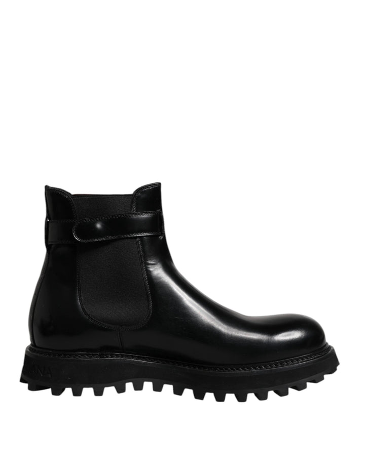 Dolce &amp; Gabbana Sample Sale Dolce &amp; Gabbana Black Belted DG Logo Men Chelsea Boots Shoes - | Designer outlet