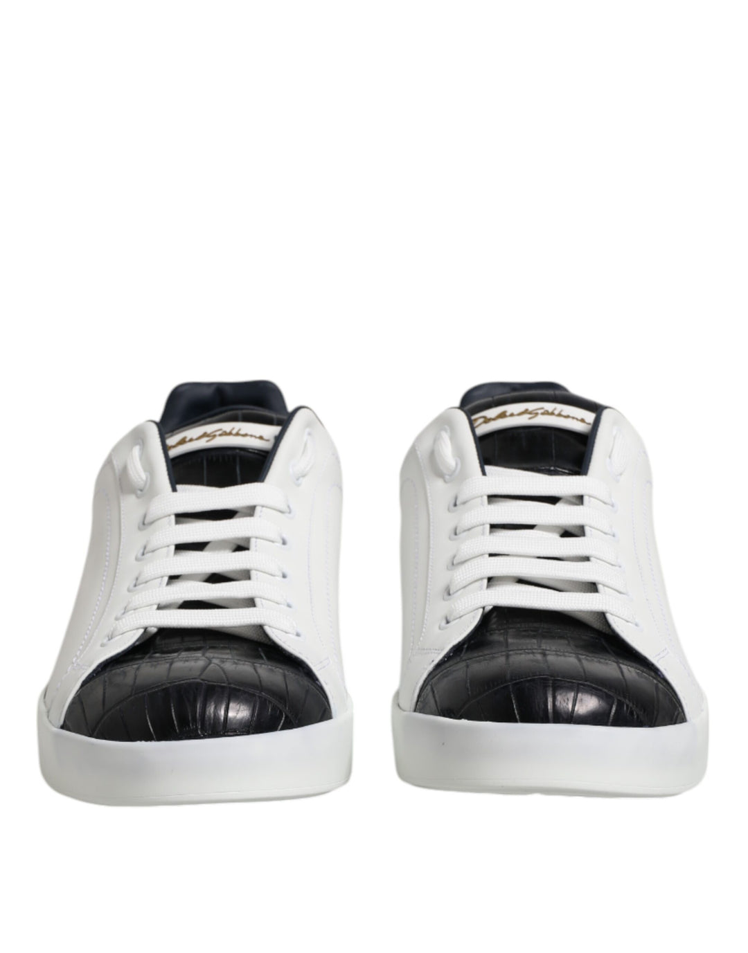 Dolce &amp; Gabbana Sample Sale Dolce &amp; Gabbana White Black Leather Portofino Sneaker Shoes - | Designer outlet