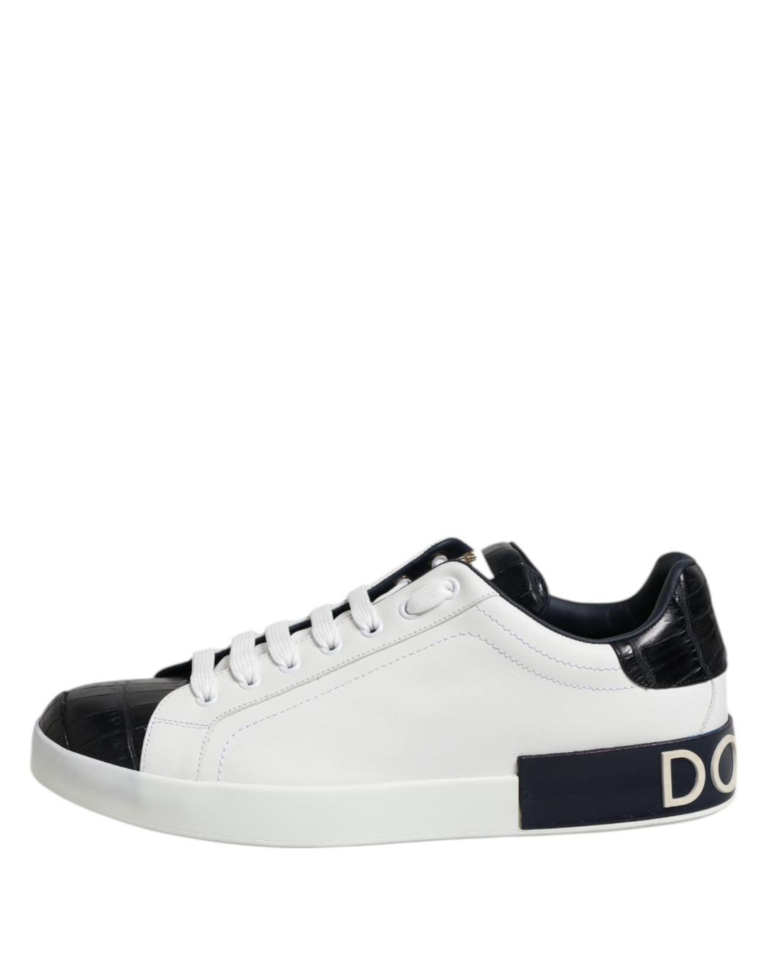 Dolce &amp; Gabbana Sample Sale Dolce &amp; Gabbana White Black Leather Portofino Sneaker Shoes - | Designer outlet