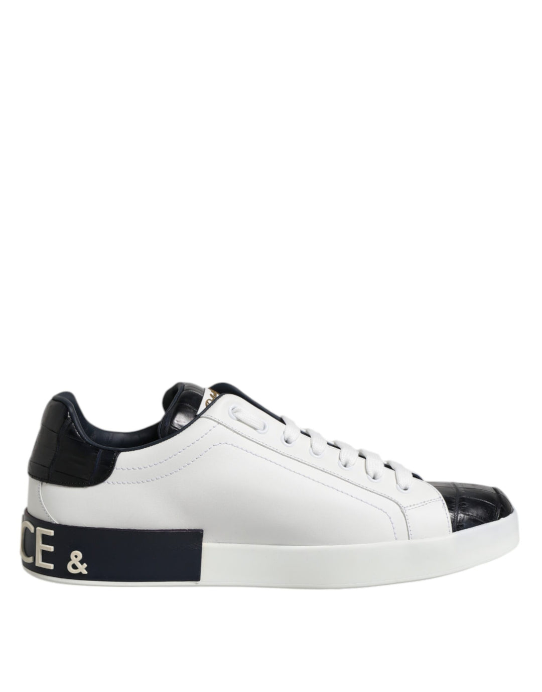 Dolce &amp; Gabbana Sample Sale Dolce &amp; Gabbana White Black Leather Portofino Sneaker Shoes - | Designer outlet