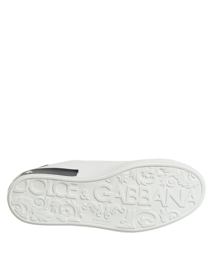 Dolce &amp; Gabbana Sample Sale Dolce &amp; Gabbana White Black Leather Portofino Sneaker Shoes - | Designer outlet
