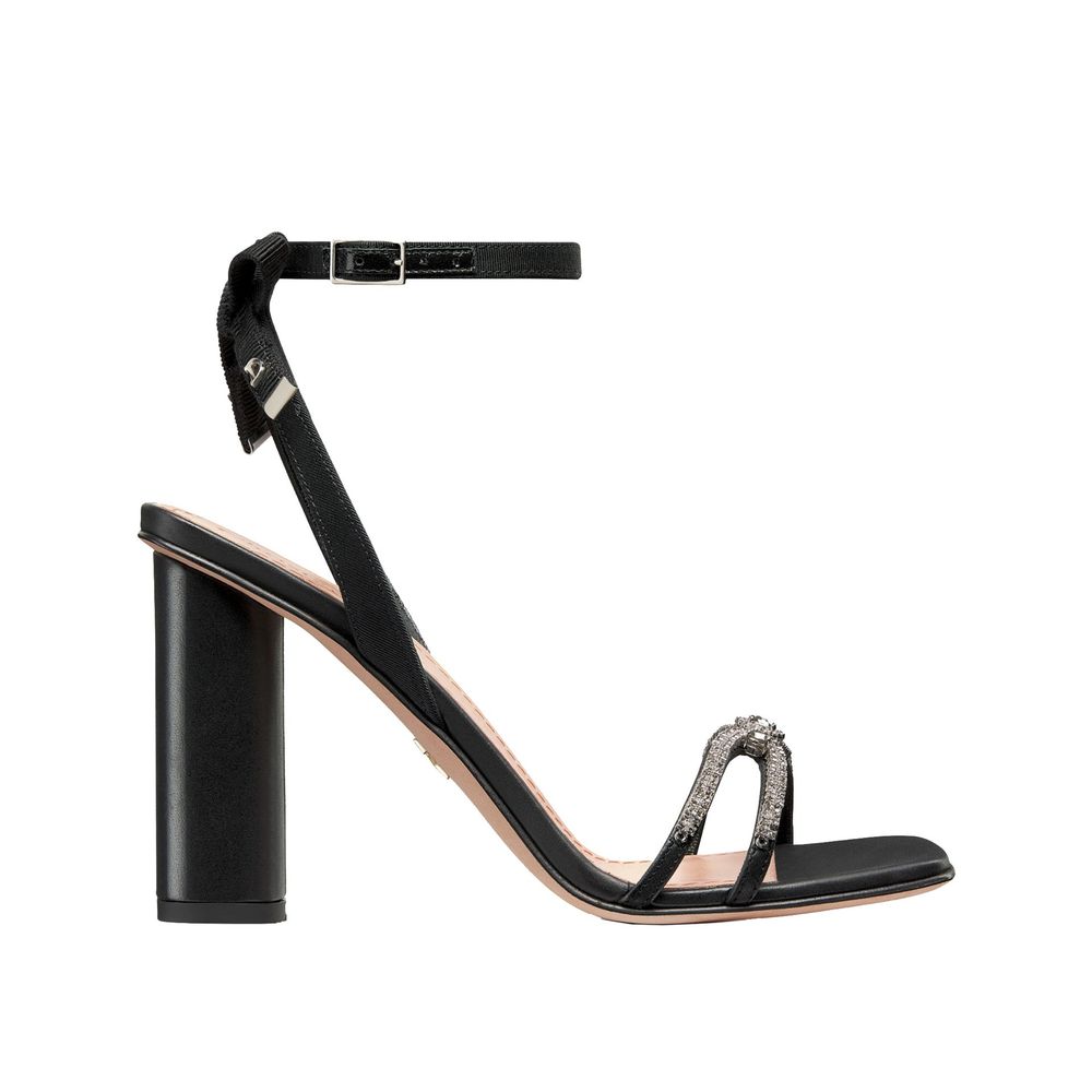 Dior ブラック ストラップサンダル Dior ディオール アクア 40 AQUA カーフ ストラップ シルバー