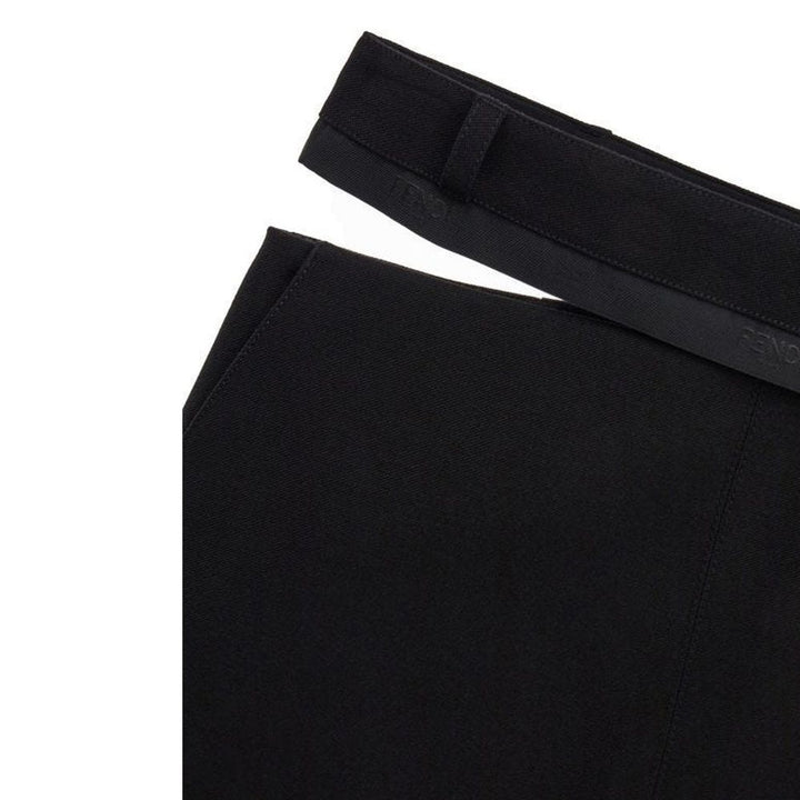 Fendi Virgin Wool Grain De Poud Skirt