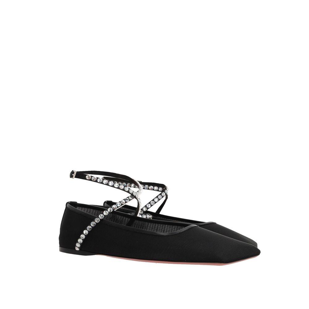 Amina Muaddi Mesh Crystal Ballerina Flats