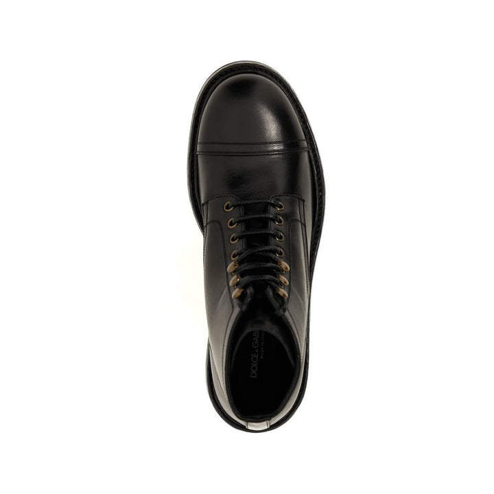 Dolce & Gabbana Lace-Up Leather Boots
