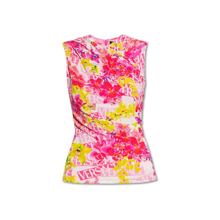 Versace Multicolor Elastane Tank Tops