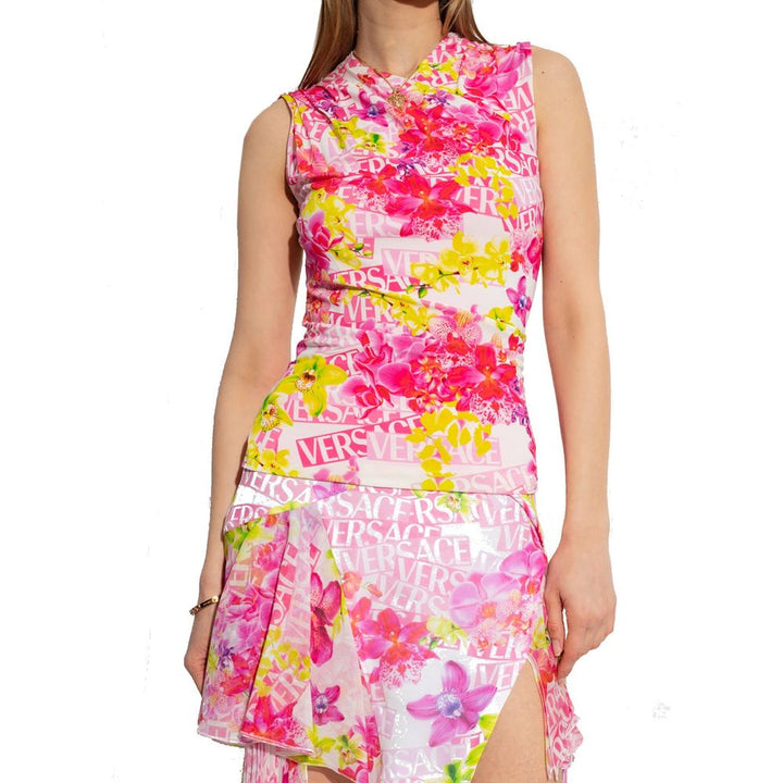 Versace Multicolor Elastane Tank Tops