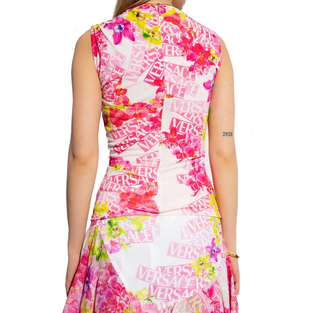Versace Multicolor Elastane Tank Tops