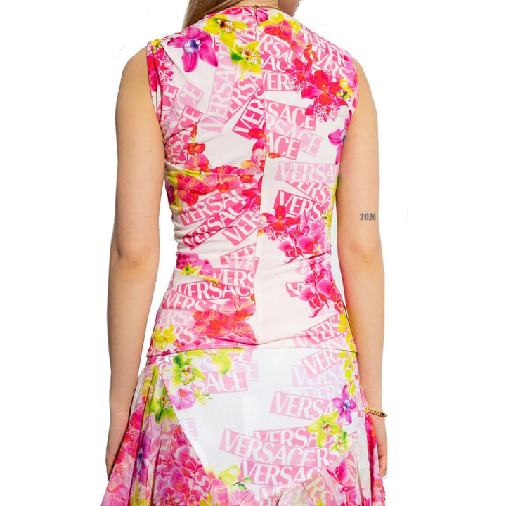 Versace Multicolor Elastane Tank Tops