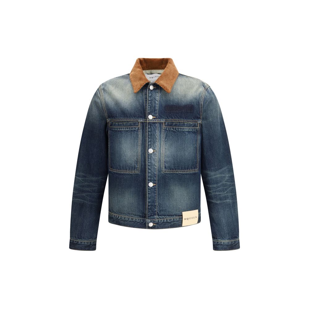 ジャケット Alexander Mcqueen Denim Jacket Alexander McQueen Panelled Denim Jacket | Blue | FARFETCH BH