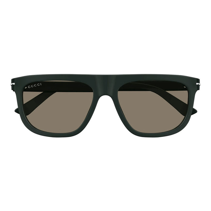 Gucci Sunglasses Square Full Rim, Shiny Green Frame and Brown Lens GG1726S004