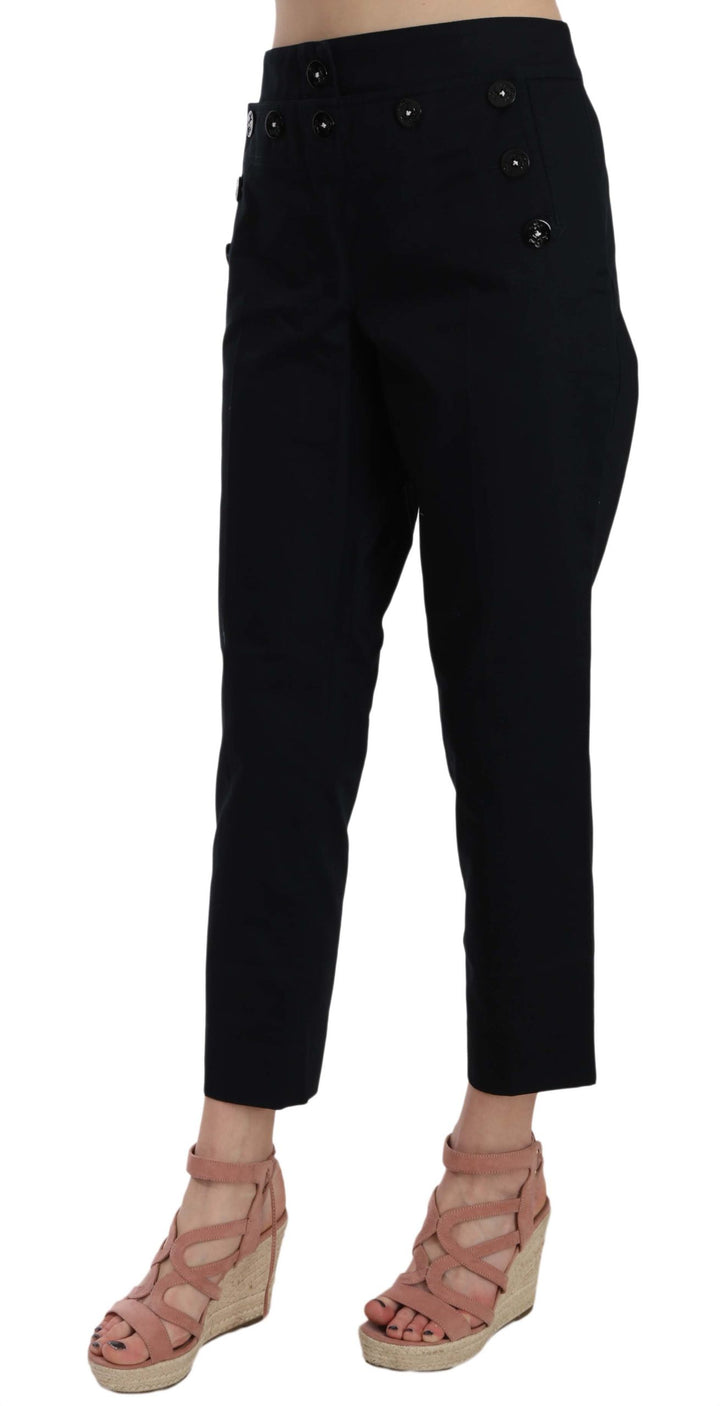 Dolce &amp; Gabbana Sample Sale Dolce &amp; Gabbana Black Cropped Front Button Embellished Pants - | Designer outlet