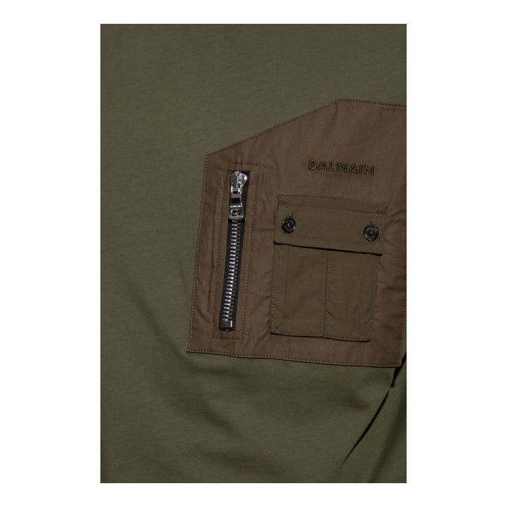 Balmain Green Cotton T-Shirt