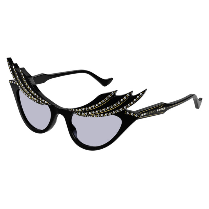 Gucci Cat Eye Full Rim, with a Black frame and Violet lens.