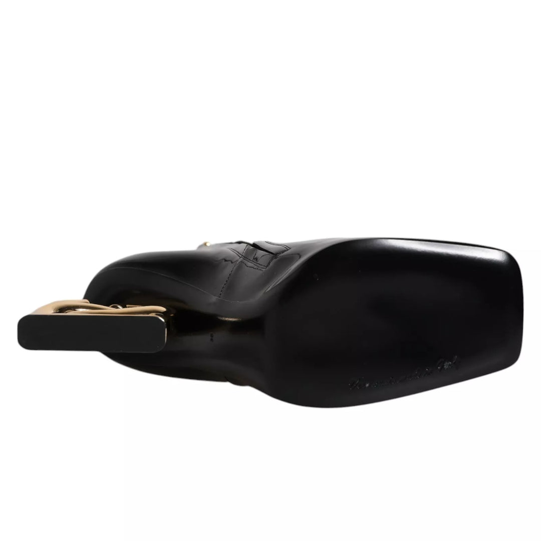 Dolce &amp; Gabbana Black Jackie Leather Mid Calf Boots Shoes by Dolce &amp; Gabbana outlet now on sale