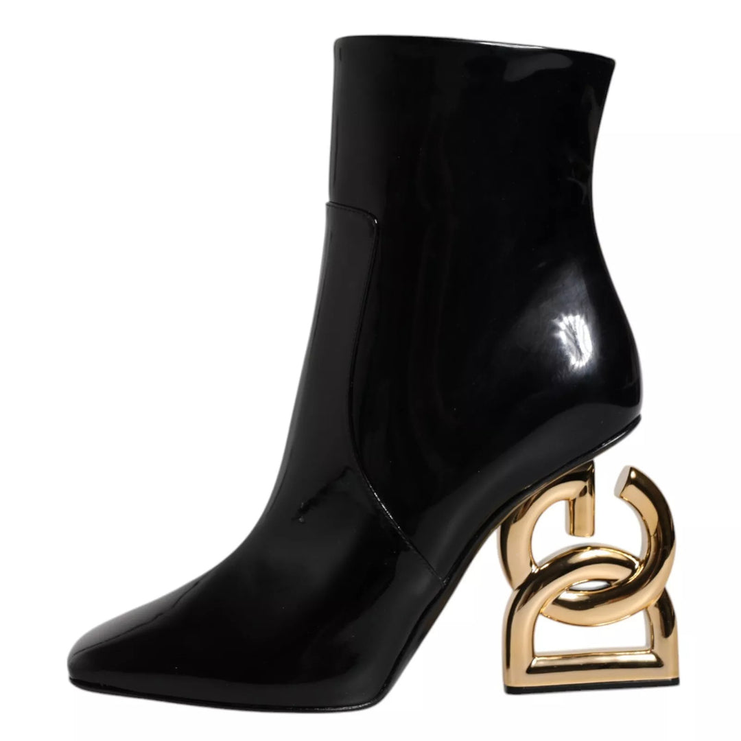Dolce &amp; Gabbana Black Jackie Leather Mid Calf Boots Shoes by Dolce &amp; Gabbana outlet now on sale