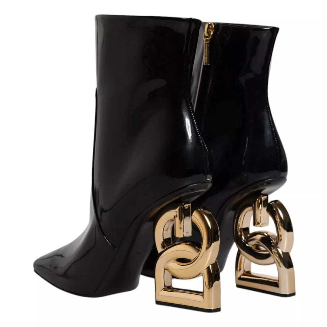Dolce &amp; Gabbana Black Jackie Leather Mid Calf Boots Shoes by Dolce &amp; Gabbana outlet now on sale