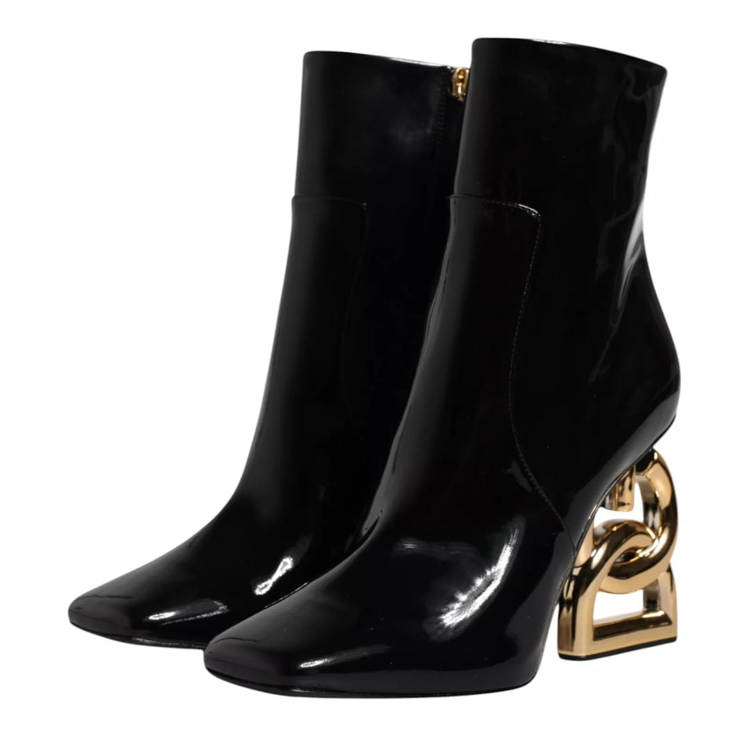 Dolce &amp; Gabbana Black Jackie Leather Mid Calf Boots Shoes by Dolce &amp; Gabbana outlet now on sale