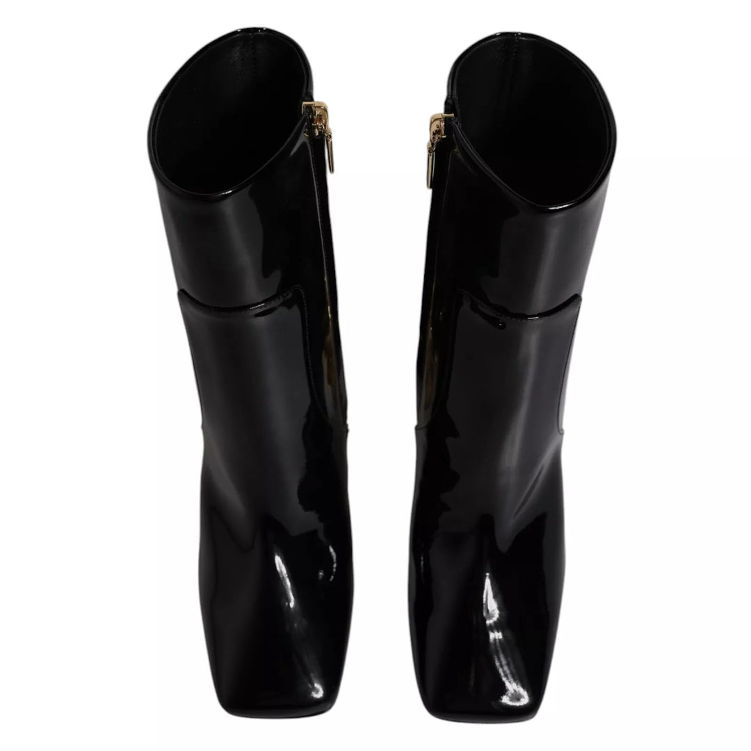 Dolce &amp; Gabbana Black Jackie Leather Mid Calf Boots Shoes by Dolce &amp; Gabbana outlet now on sale