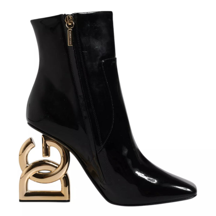 Dolce &amp; Gabbana Black Jackie Leather Mid Calf Boots Shoes by Dolce &amp; Gabbana outlet now on sale