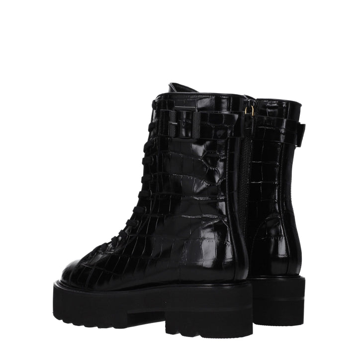 Stuart Weitzman Black Leather Ankle Boots