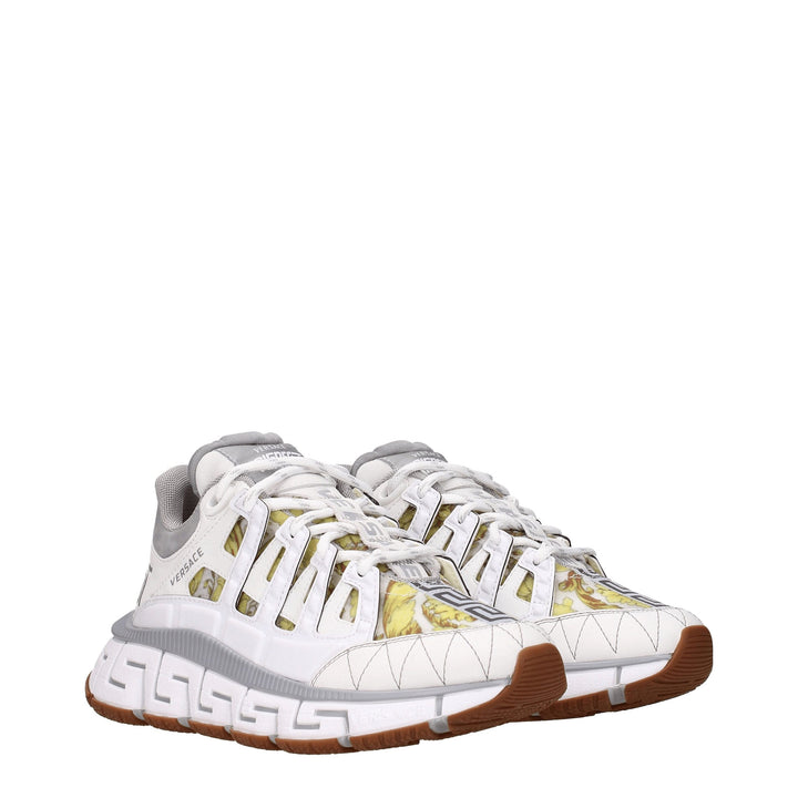 Versace White Leather Athletic Sneakers by Versace outlet now on sale
