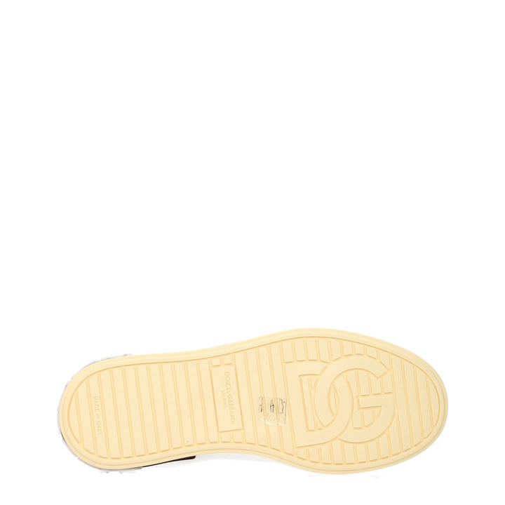 Dolce & Gabbana White Leather Low Tops
