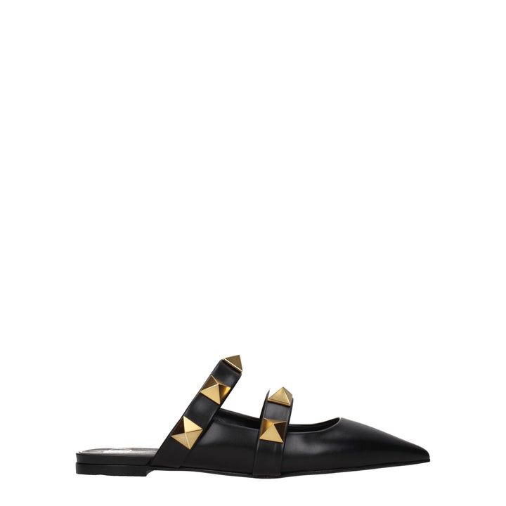 Valentino Garavani Black Leather Mules