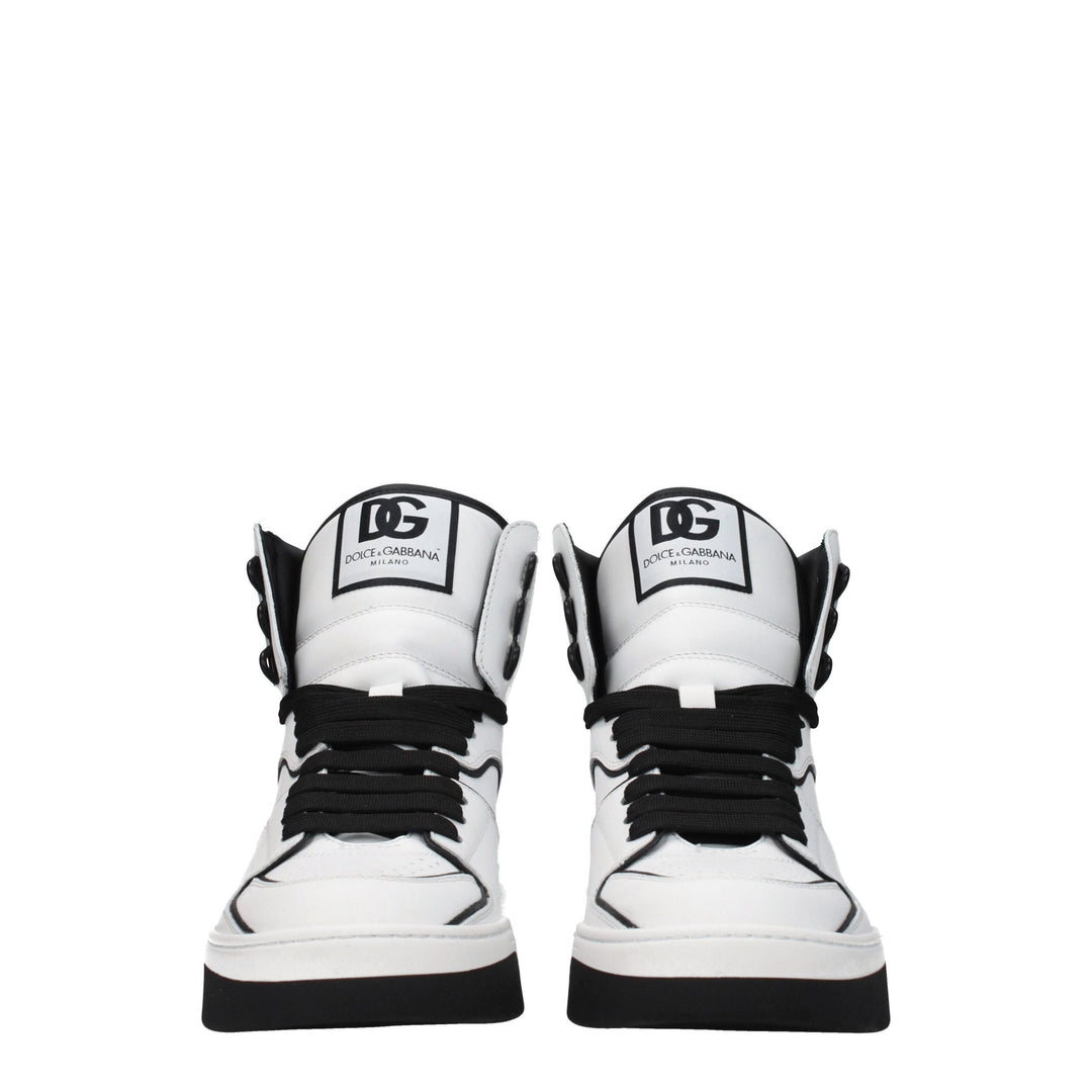 Dolce & Gabbana White Leather High Tops
