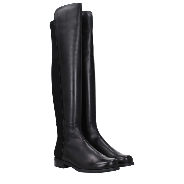 Stuart Weitzman Black Leather Over The Knee