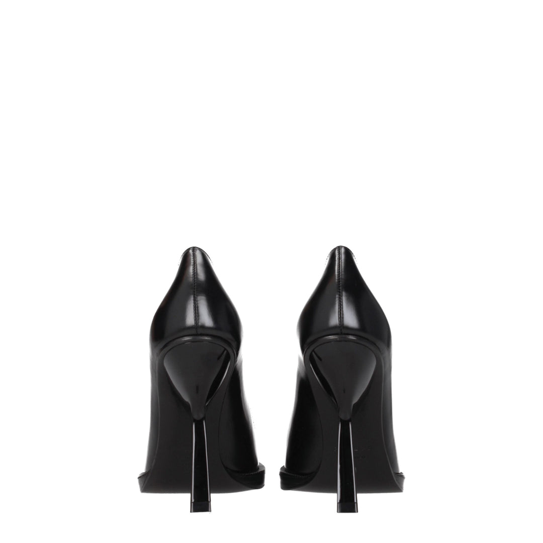 Salvatore Ferragamo Black Leather Broch
