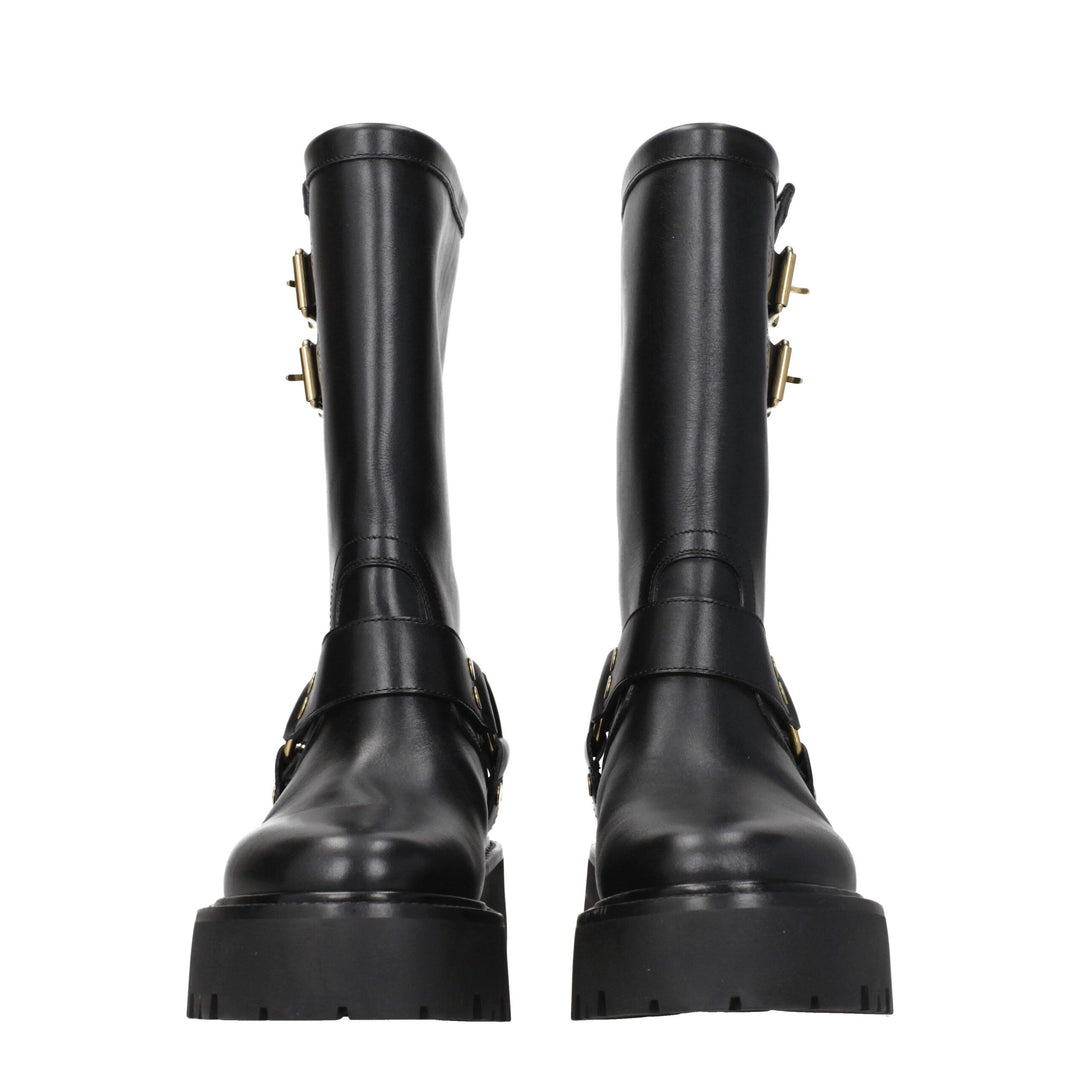 Celine Gold Leather Ankle Boots