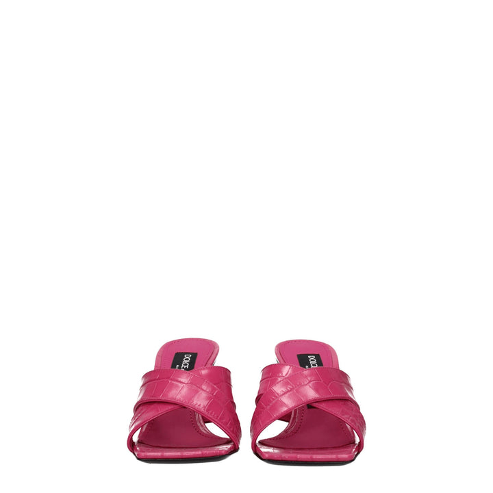 Dolce & Gabbana Pink Leather Platforms