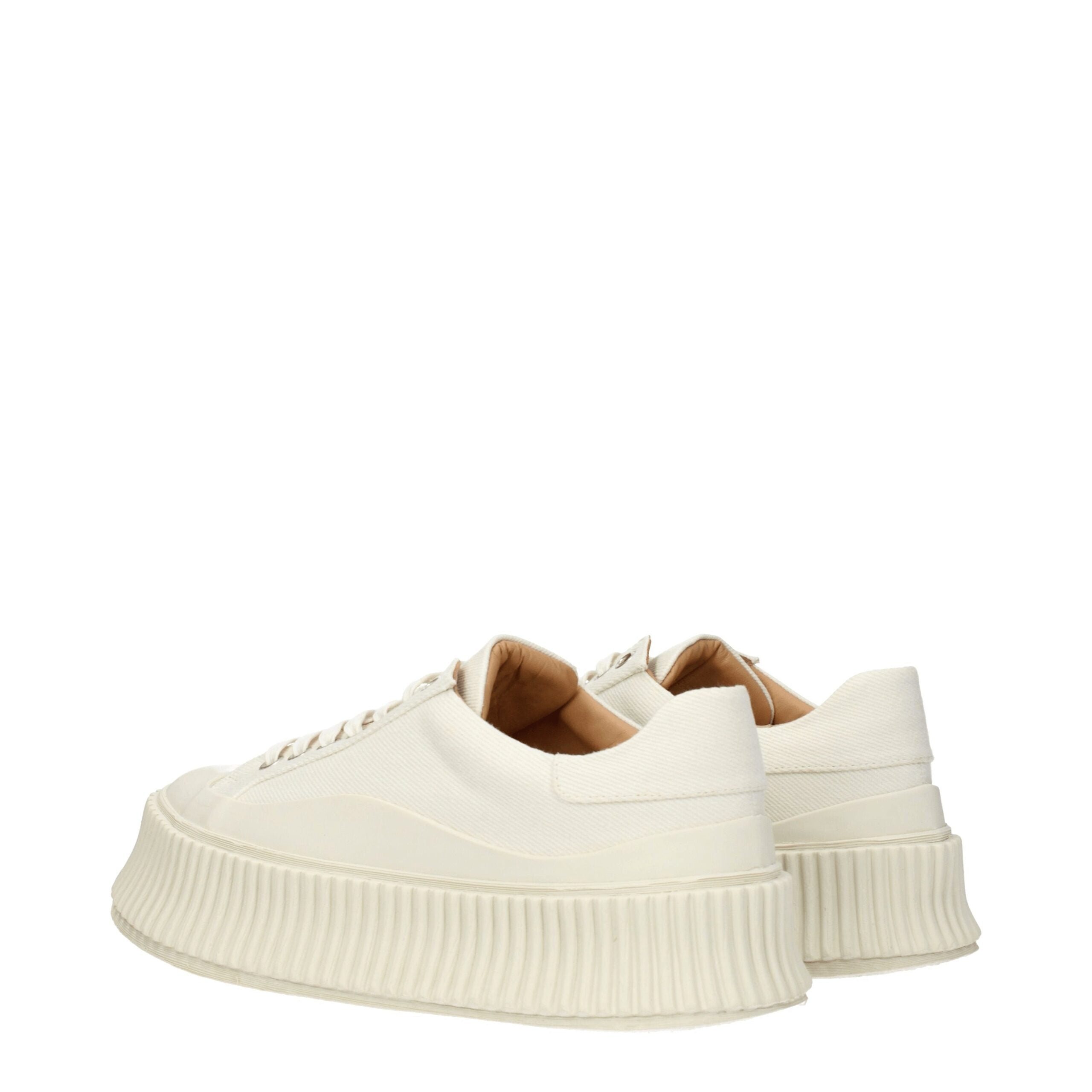Jil Sander White Fabric Sneakers | Luxury Designer Fashion