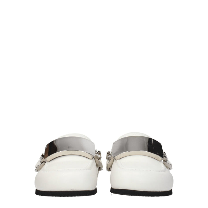 Jw Anderson White Leather Slippers Sandals