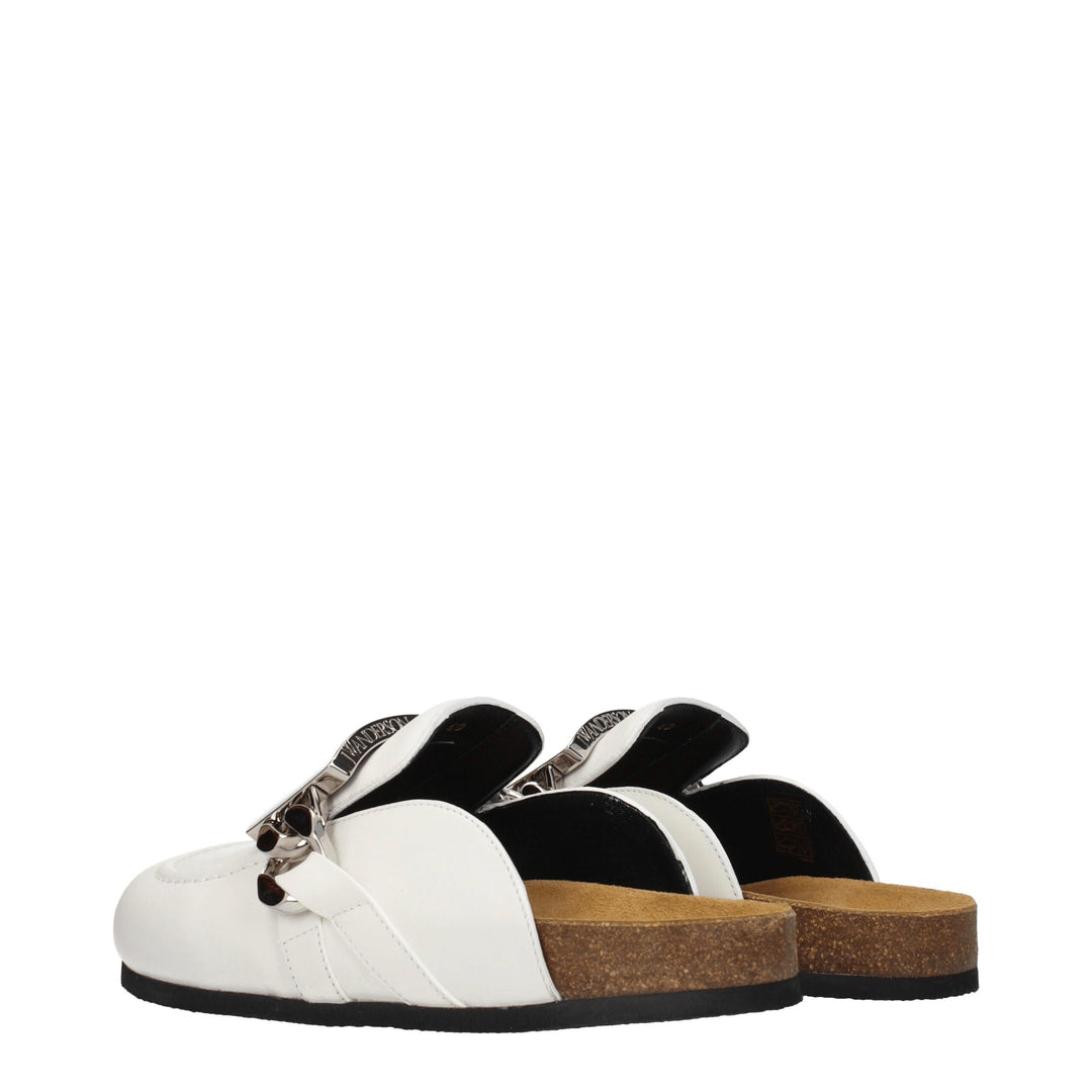 Jw Anderson White Leather Slippers Sandals