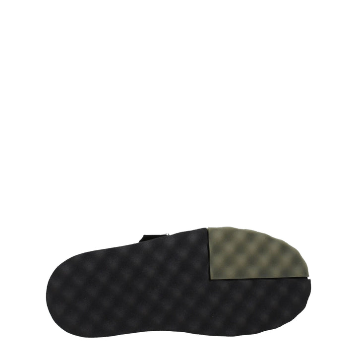Off-White Black Leather Slippers Sandals