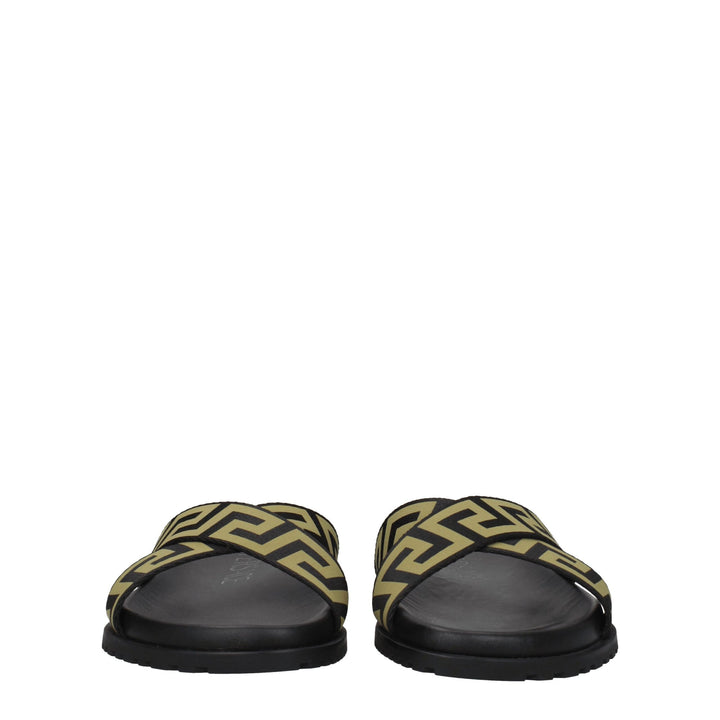 Versace Black Fabric Slippers Sandals