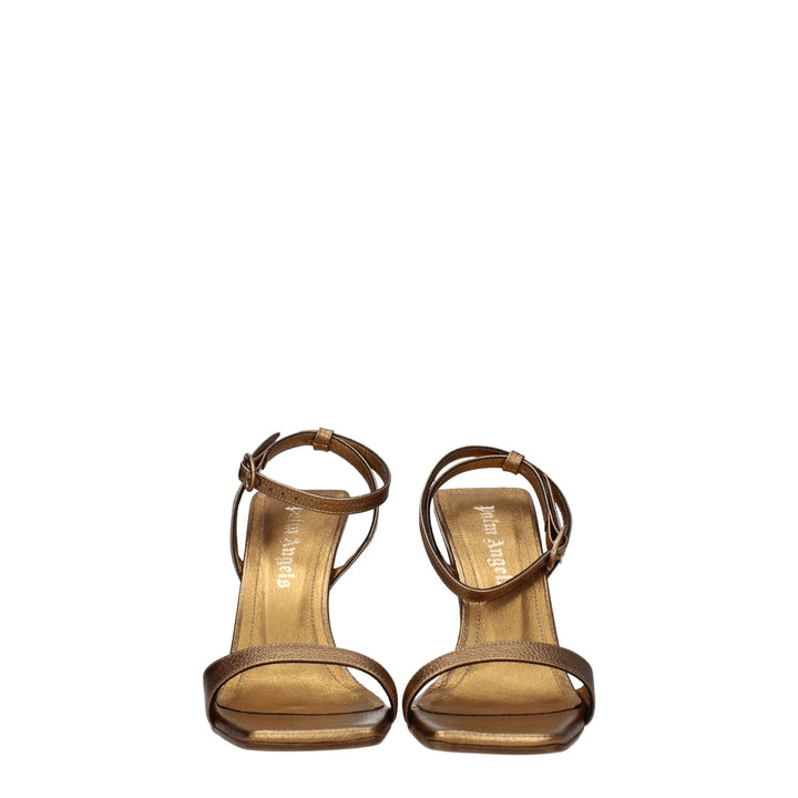 Palm Angels Gold Leather Platforms